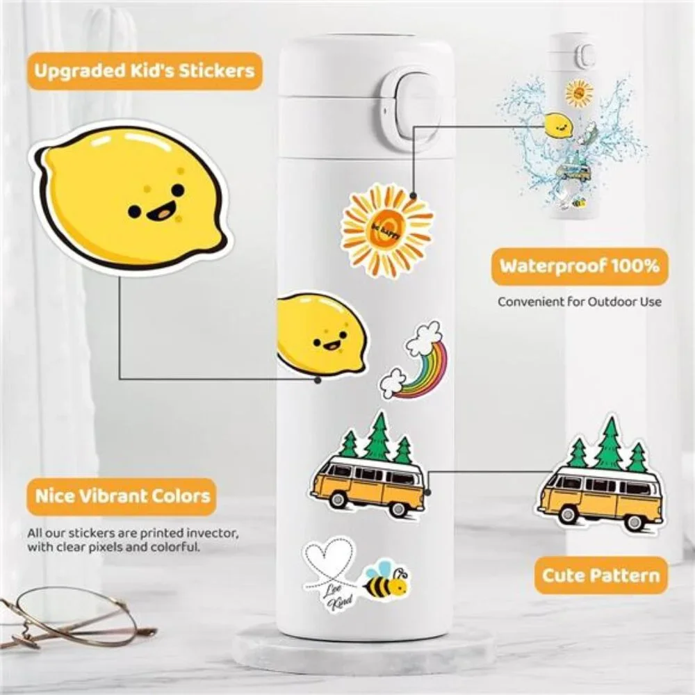 200 PCS Water Bottle Stickers for Kids Teens, Cute Vinyl Laptop‎ Sticker